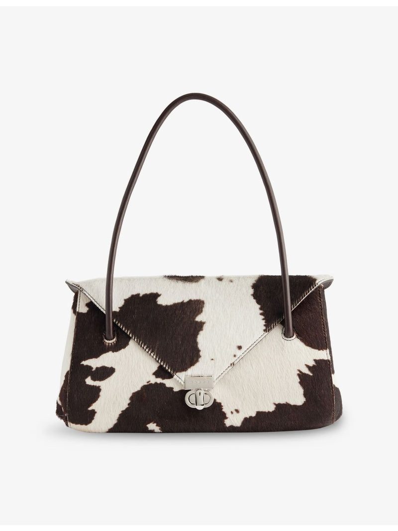 Marni cow-print pony hair-leather shoulder bag - British product