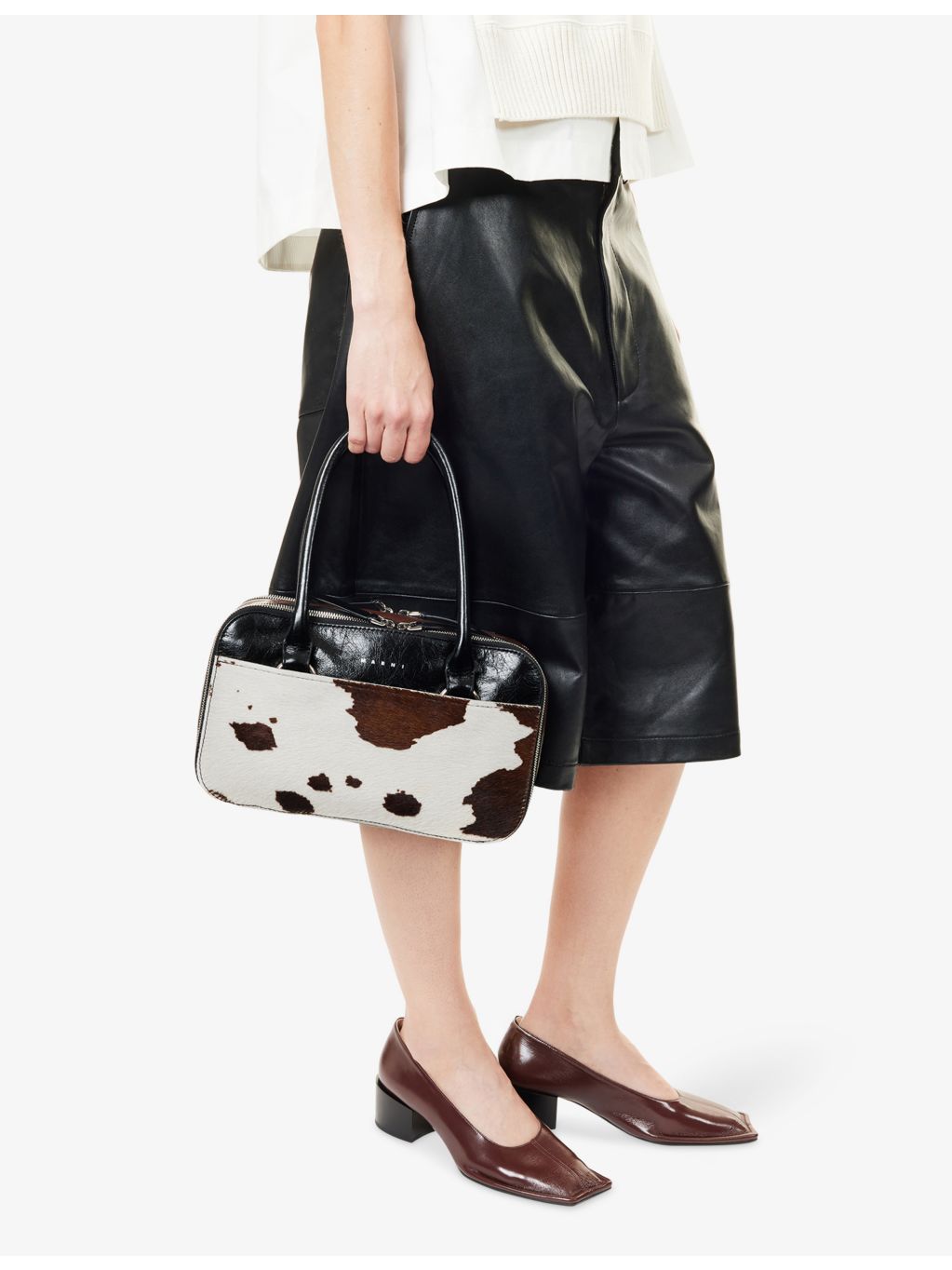 Marni Boxyne leather top-handle bag - British product