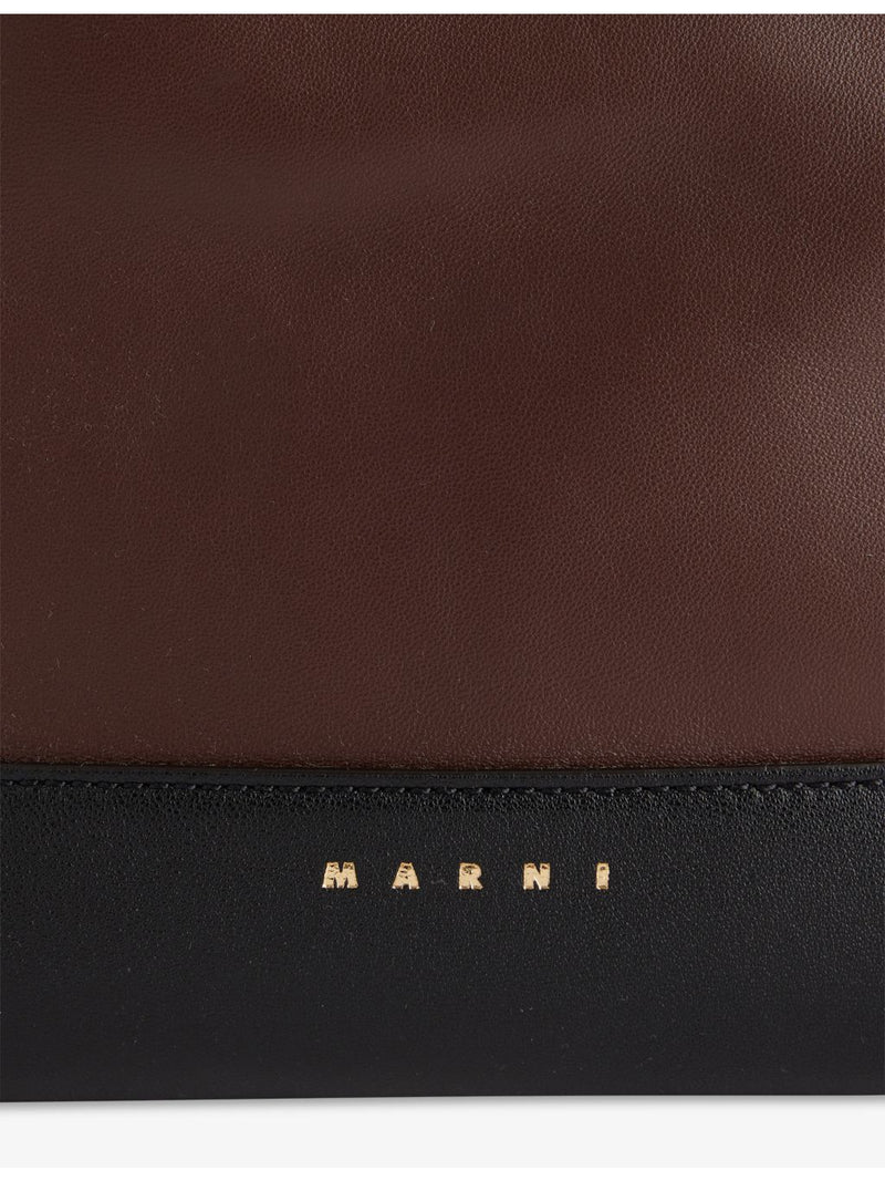Marni leather tote bag tri-tone with shoulder strap - British product