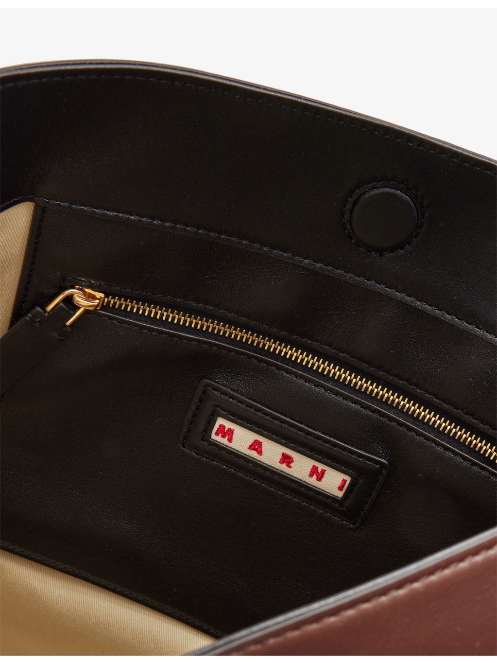 Marni leather tote bag tri-tone with shoulder strap - British product