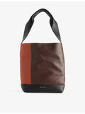 Marni leather tote bag tri-tone with shoulder strap - British product
