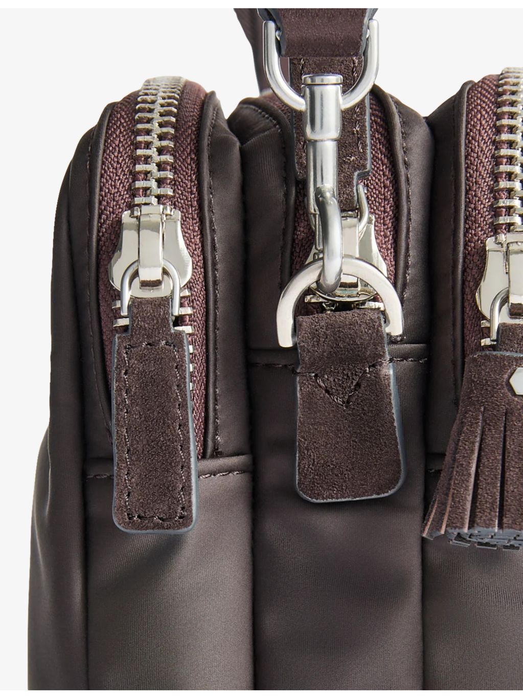 Anya Hindmarch woven cross-body bag in nylon with three zips (British brand)