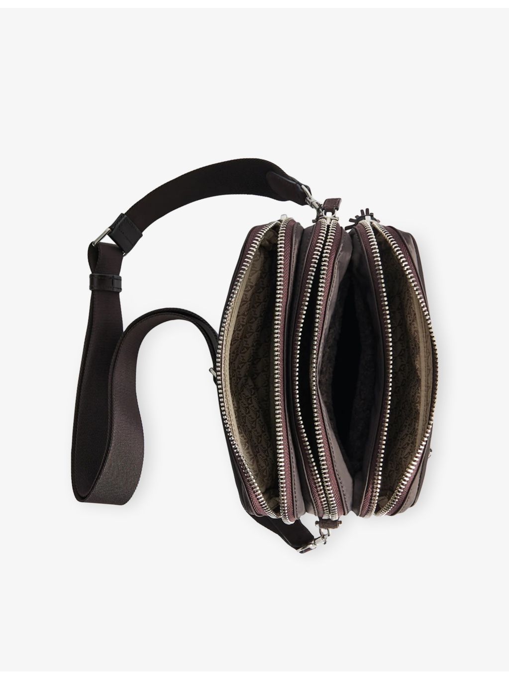 Anya Hindmarch woven cross-body bag in nylon with three zips (British brand)