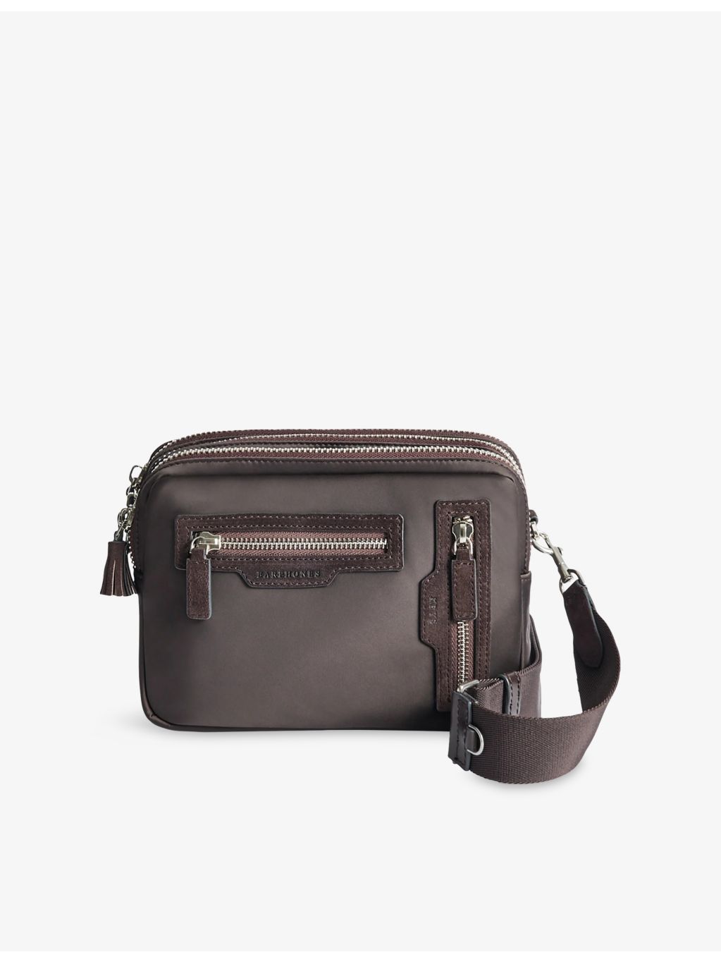 Anya Hindmarch woven cross-body bag in nylon with three zips (British brand)