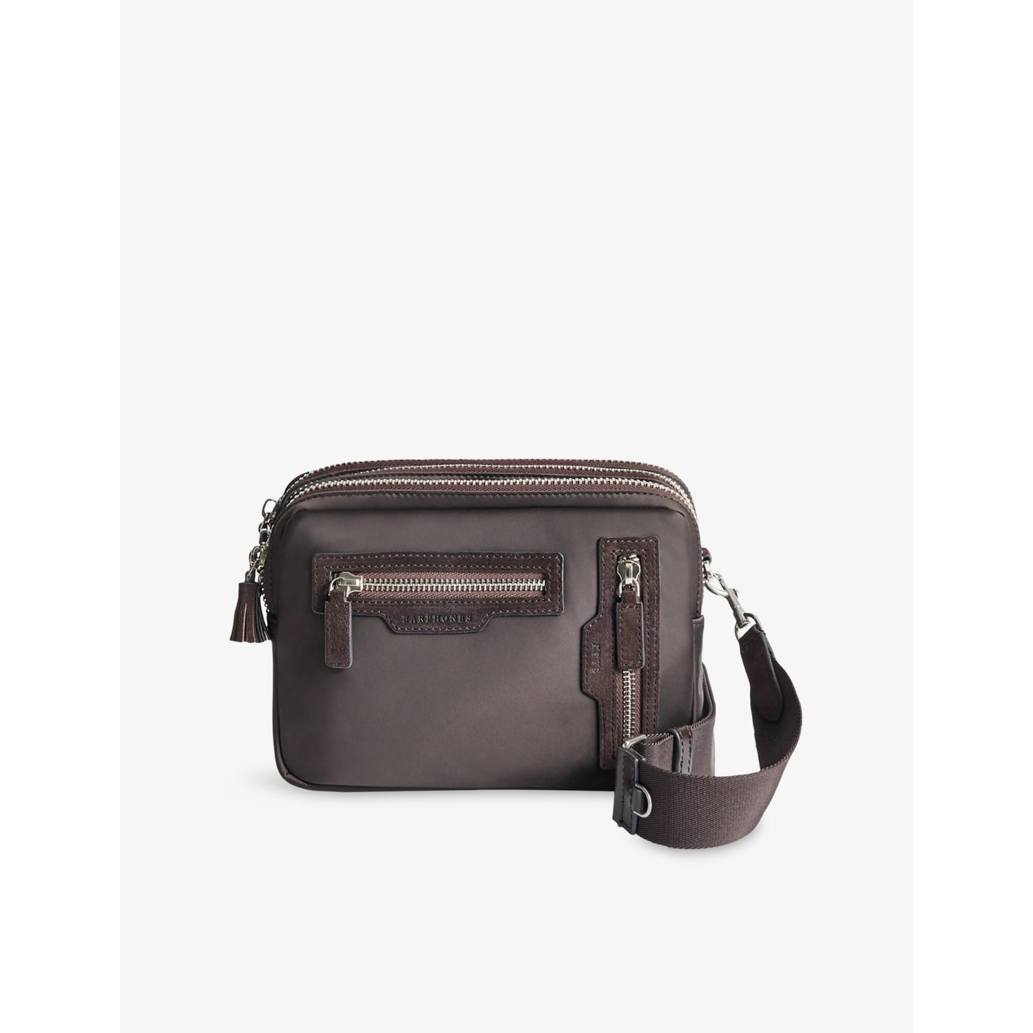 Anya Hindmarch woven cross-body bag in nylon with three zips (British brand)