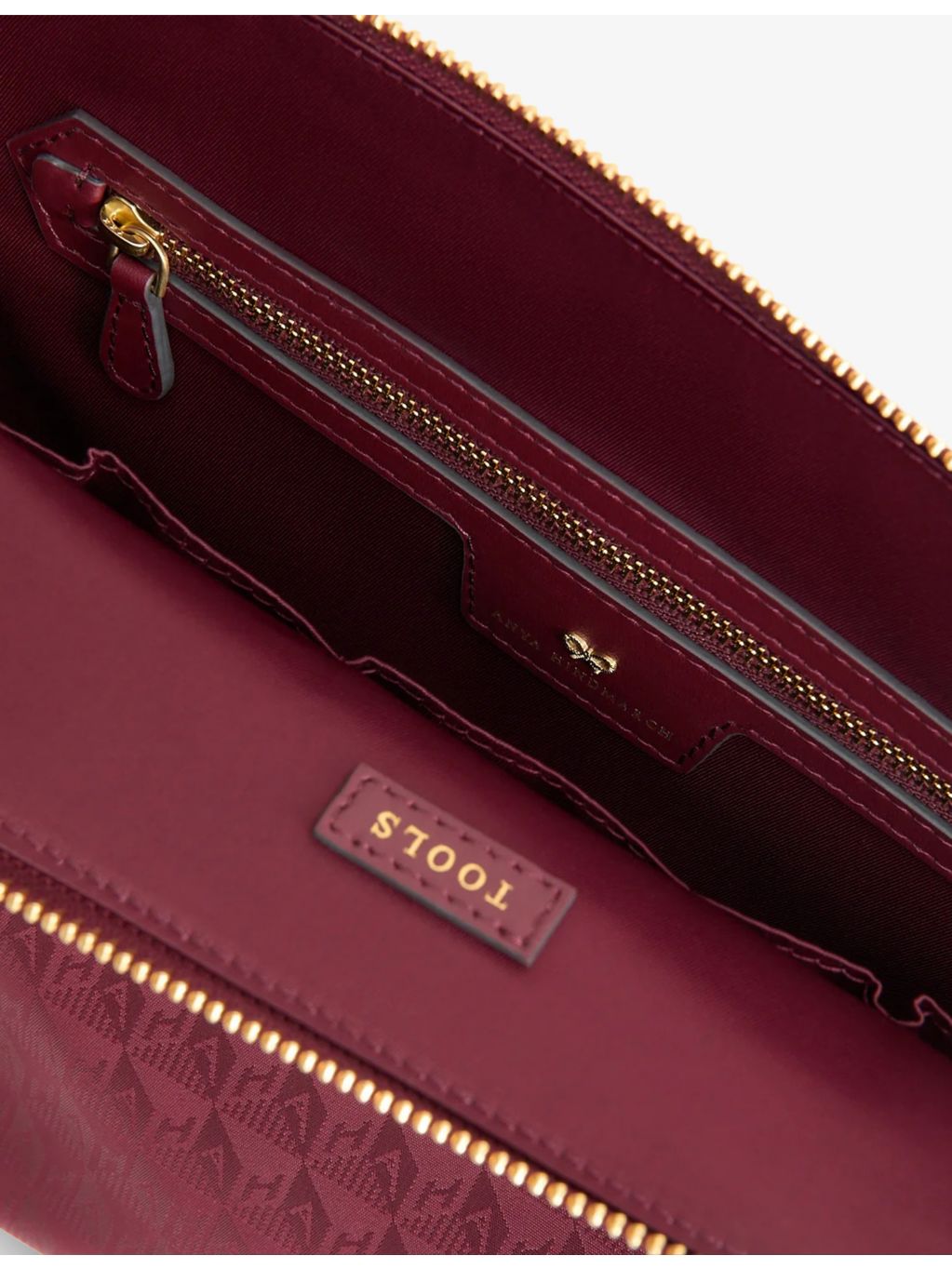 Anya Hindmarch washbag shell and leather 33cm, UK version