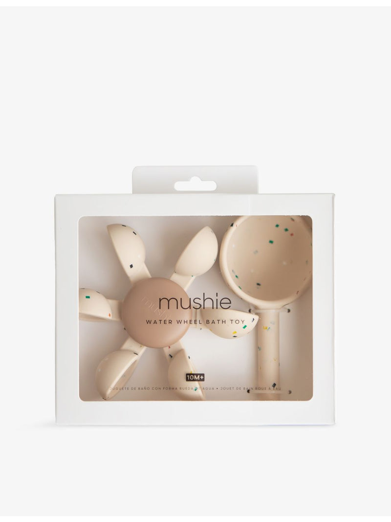 Mushie silicone bath toy playset with water wheel (British brand)