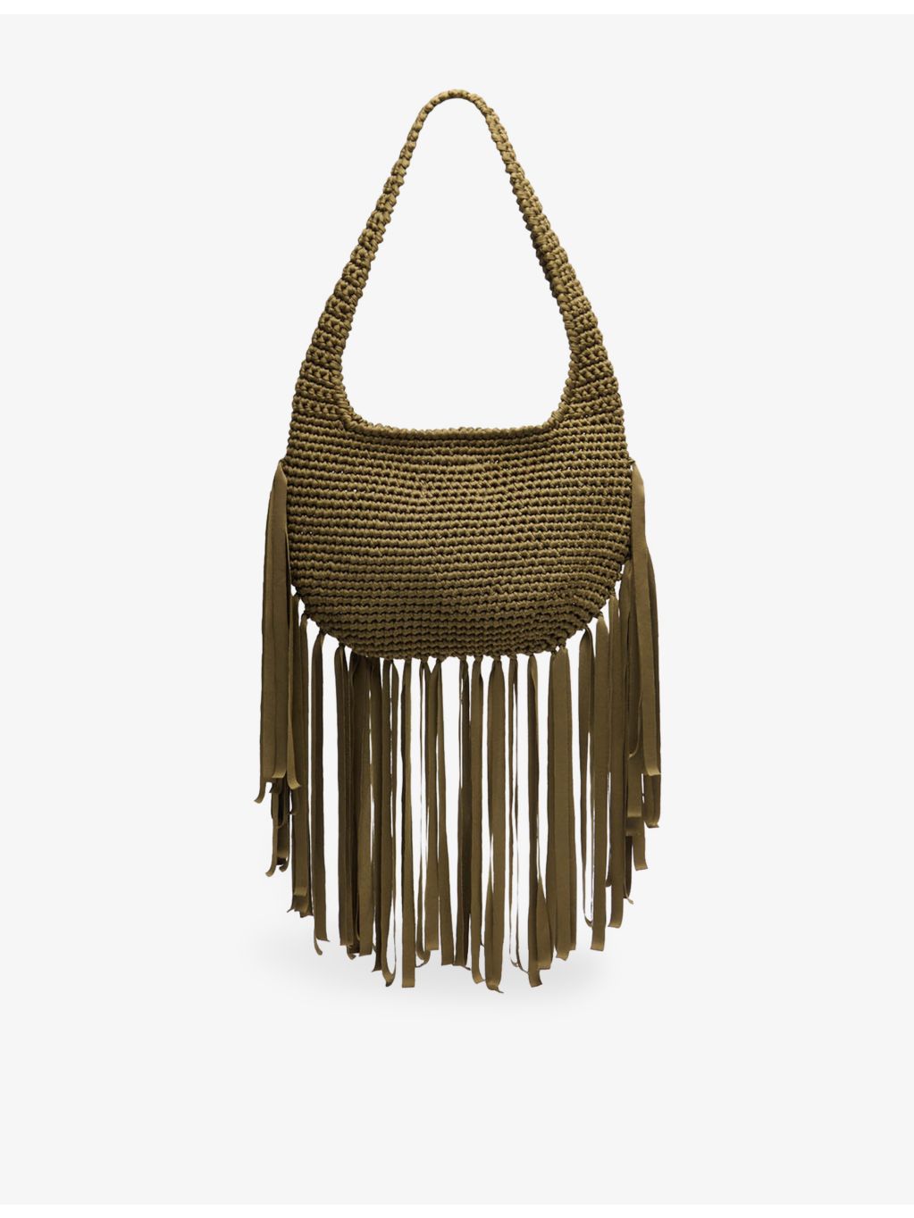 Whistles fringed crochet shoulder bag, imported from the UK