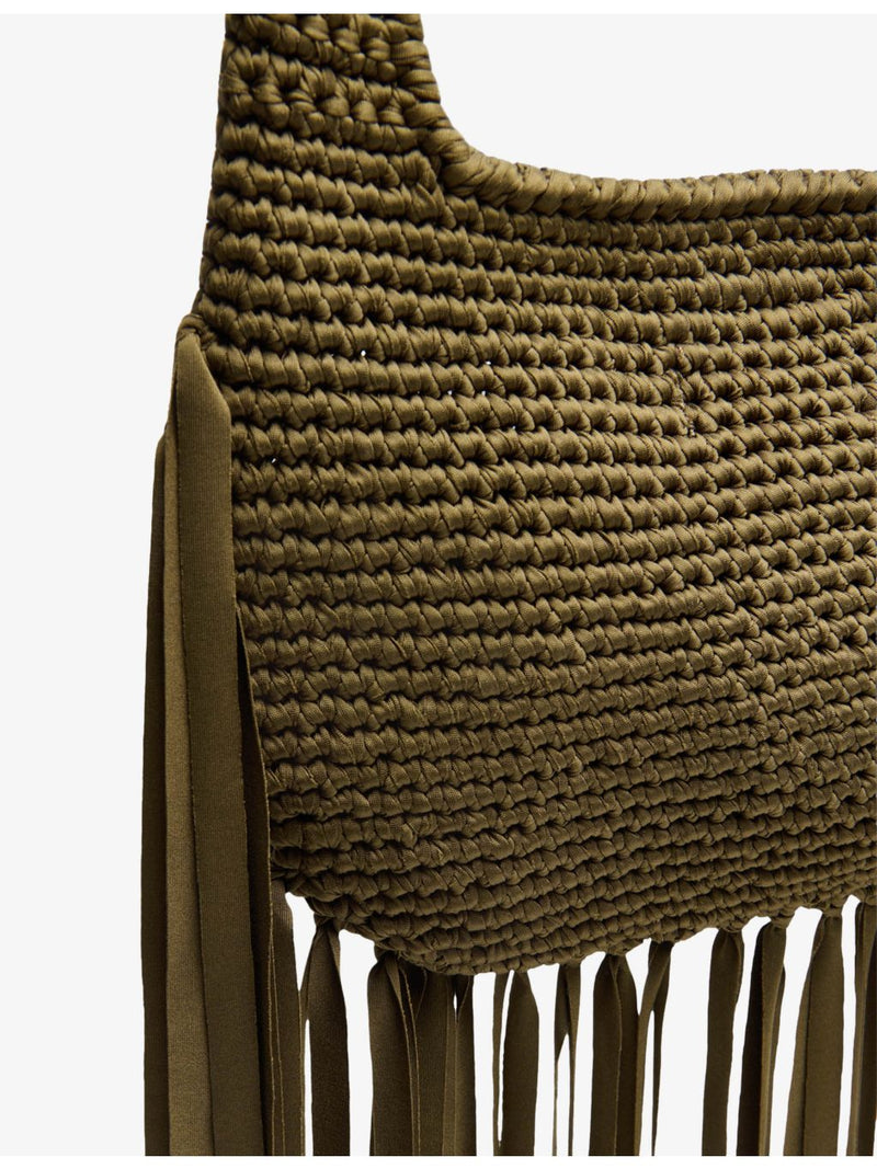 Whistles fringed crochet shoulder bag, imported from the UK