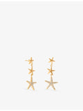 Astrid & Miyu 18ct gold-plated starfish cubic zirconia drop earrings, UK version