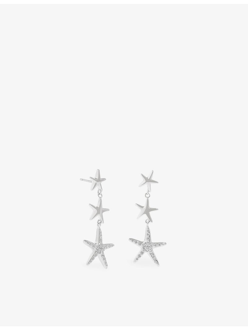 Astrid & Miyu starfish drop stud earrings with cubic zirconia, UK version