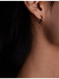 Astrid & Miyu gold-plated cubic zirconia hoop earrings, imported from the UK