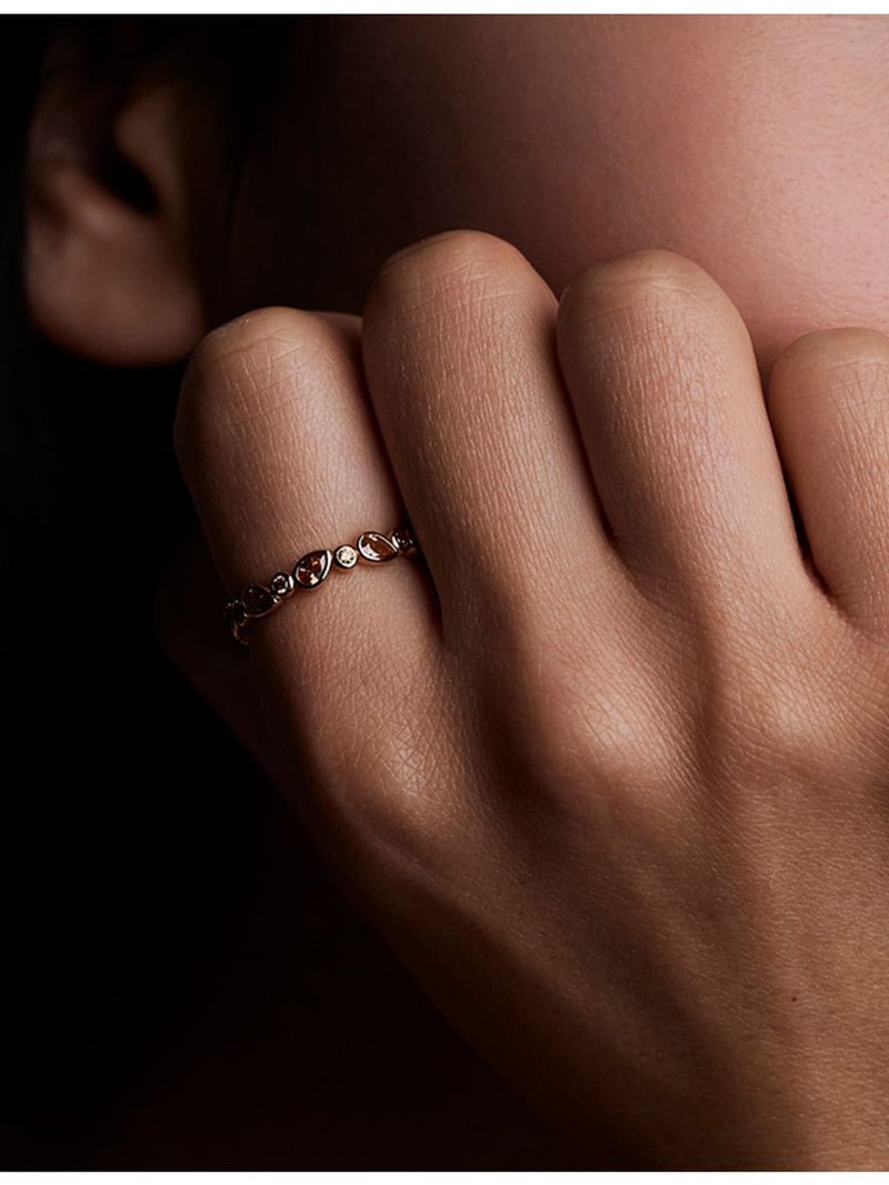 Astrid & Miyu 18ct gold-plated cubic zirconia ring (British brand)