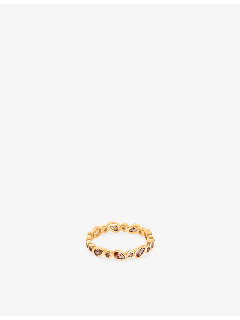 Astrid & Miyu 18ct gold-plated cubic zirconia ring (British brand)