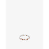 Sunset Pear Rhodium-Plated Sterling-Silver and Cubic Zirconia Band Ring - L