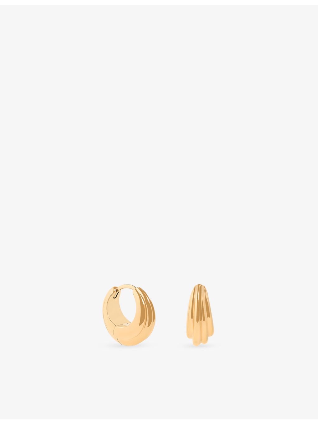 Astrid & Miyu 18ct gold-plated brass huggie hoop earrings, imported from the UK