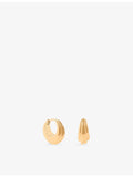 Astrid & Miyu 18ct gold-plated brass huggie hoop earrings, imported from the UK