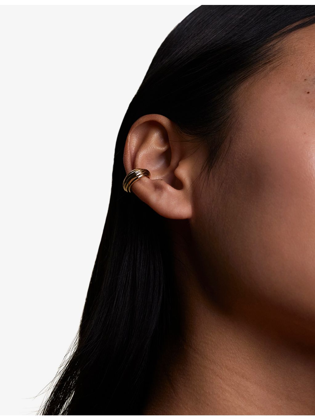 Astrid & Miyu 18ct gold-plated sterling silver single ear cuff - British product