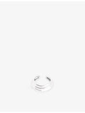 Astrid & Miyu ripple wave ear cuff in rhodium-plated sterling silver - British product