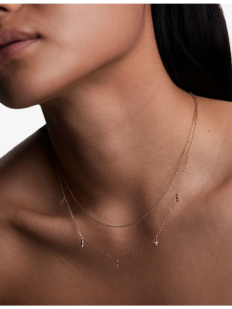 Astrid & Miyu starfish necklace with cubic zirconia, imported from the UK