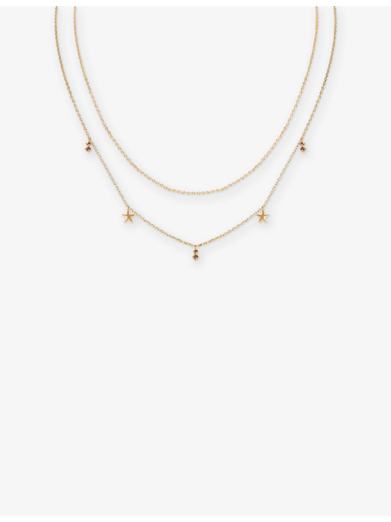 Astrid & Miyu starfish necklace with cubic zirconia, imported from the UK