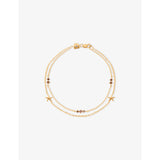 Starfish Double Chain 18ct Gold-Plated Sterling-Silver and Cubic Zirconia Bracelet - 16.5CM
