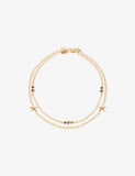 Astrid & Miyu Starfish Double Chain 18ct Gold-Plated Sterling Silver and Cubic Zirconia Bracelet