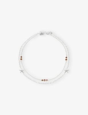 Astrid & Miyu Starfish Double Chain Rhodium-Plated Sterling Silver Cubic Zirconia Bracelet