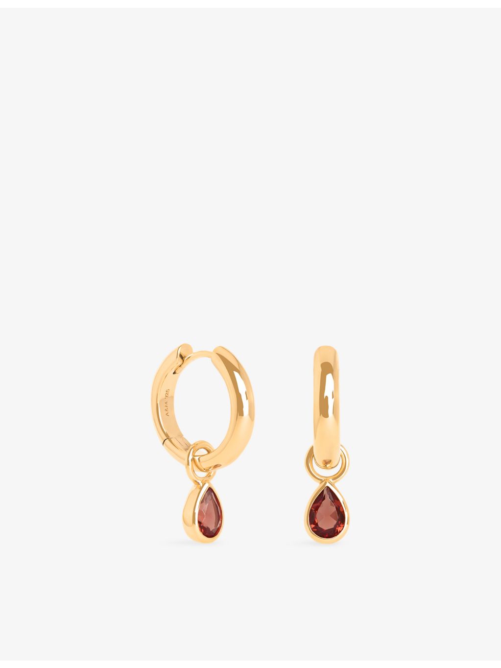 Astrid & Miyu pear-cut cubic zirconia hoop earrings, imported from the UK