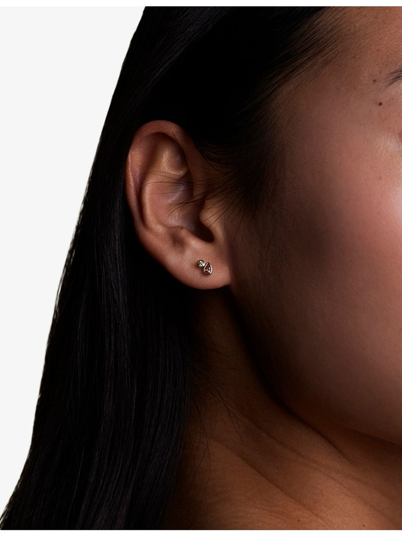 Astrid & Miyu orange cubic zirconia stud earrings, imported from the UK