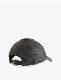 Distressed leather cap with curved peak, imported from the UK