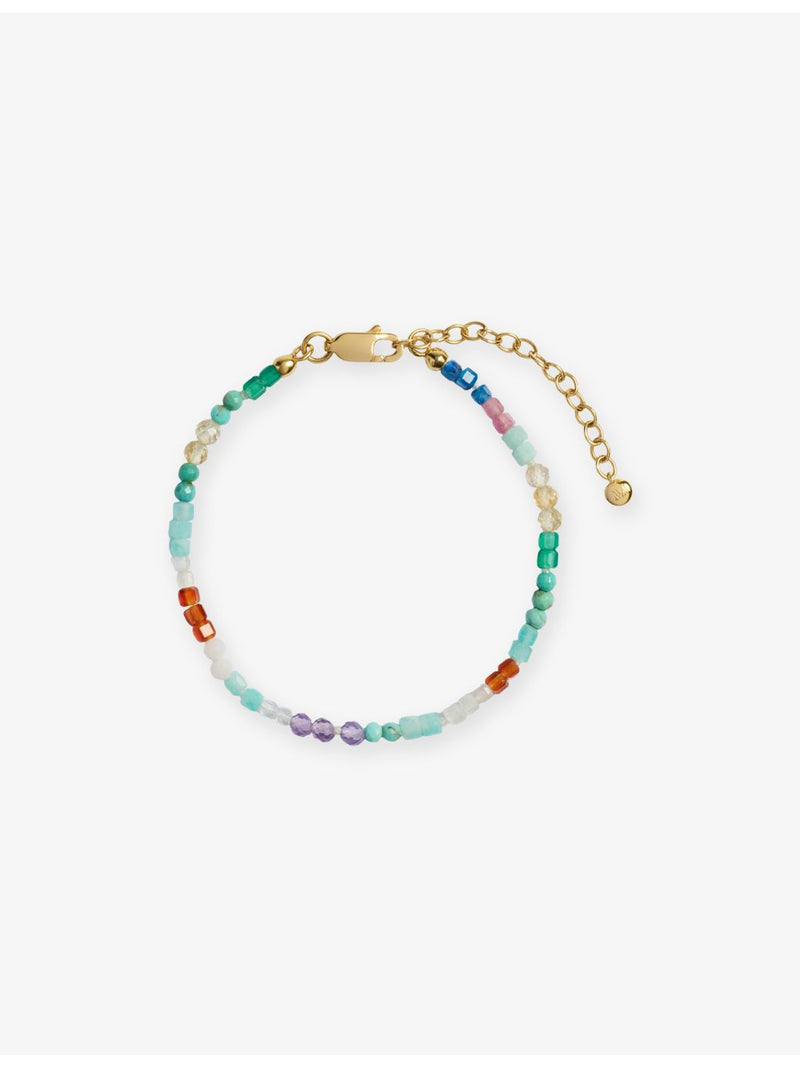 Monica Vinader gemstone beaded bracelet 18ct gold vermeil, imported from the UK