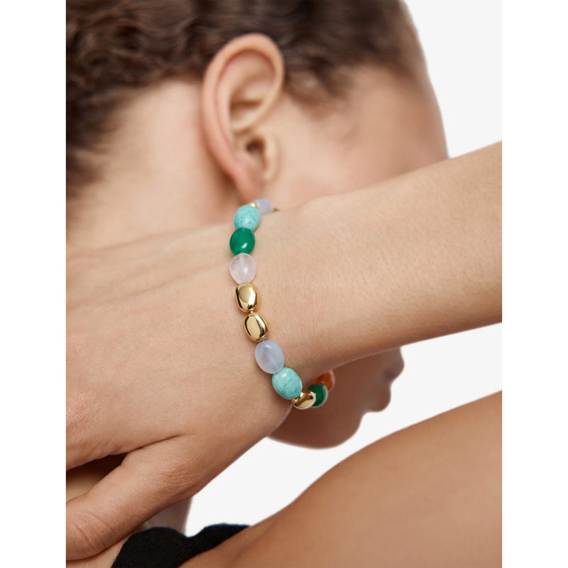 Monica Vinader multi gemstone bracelet 18ct gold vermeil (British brand)