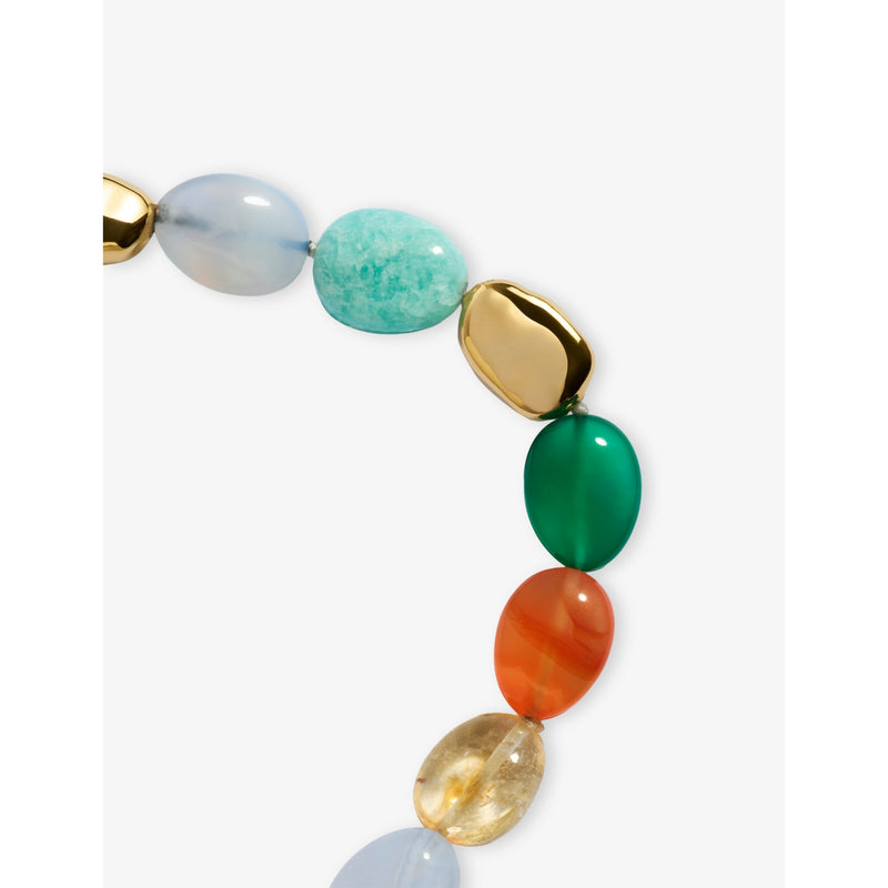 Monica Vinader multi gemstone bracelet 18ct gold vermeil (British brand)