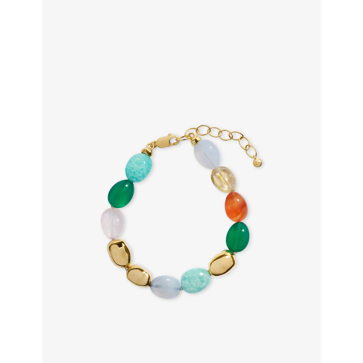 Monica Vinader multi gemstone bracelet 18ct gold vermeil (British brand)
