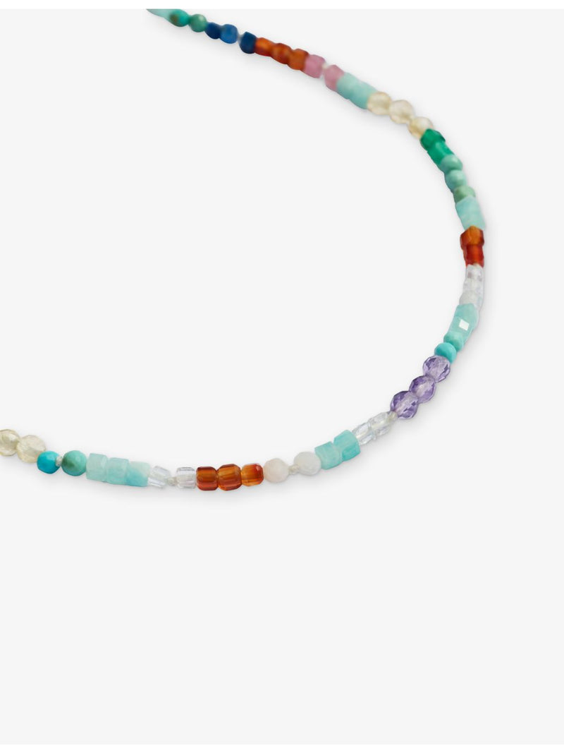 Monica Vinader multi gemstone beaded necklace 41-46cm, imported from the UK