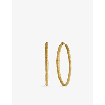 selfridges Monica Vinader Antica Textured Large 18ct Yellow Gold Vermeil Hoop Earrings- Buy online at McGrocer