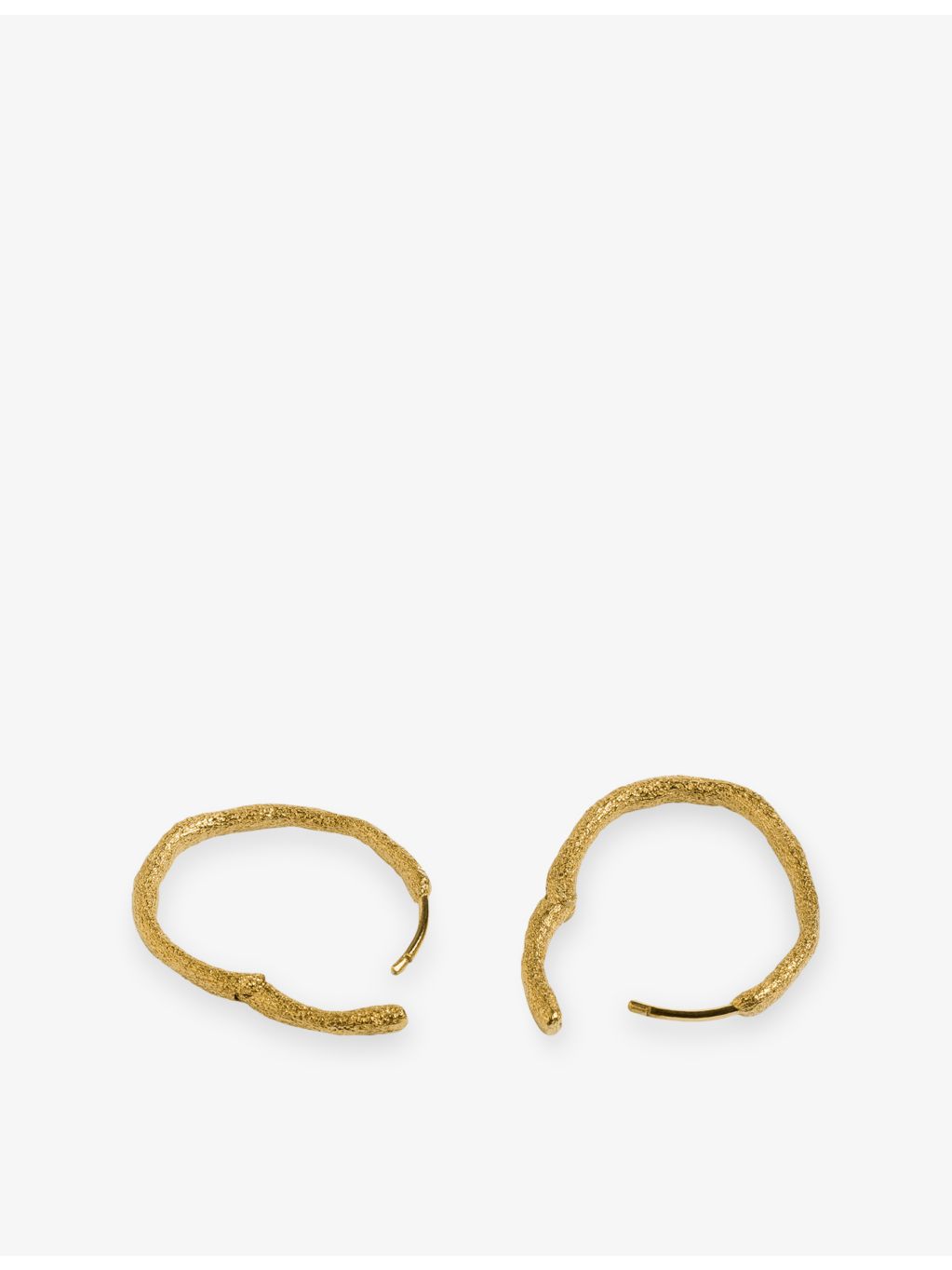 Monica Vinader Antica textured slim medium gold vermeil hoop earrings - British product