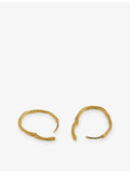 Monica Vinader Antica textured slim medium gold vermeil hoop earrings - British product