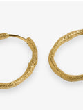 Monica Vinader Antica textured slim medium gold vermeil hoop earrings - British product
