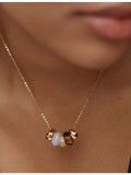 Monica Vinader Antica gold vermeil multi gemstone chain necklace - British product