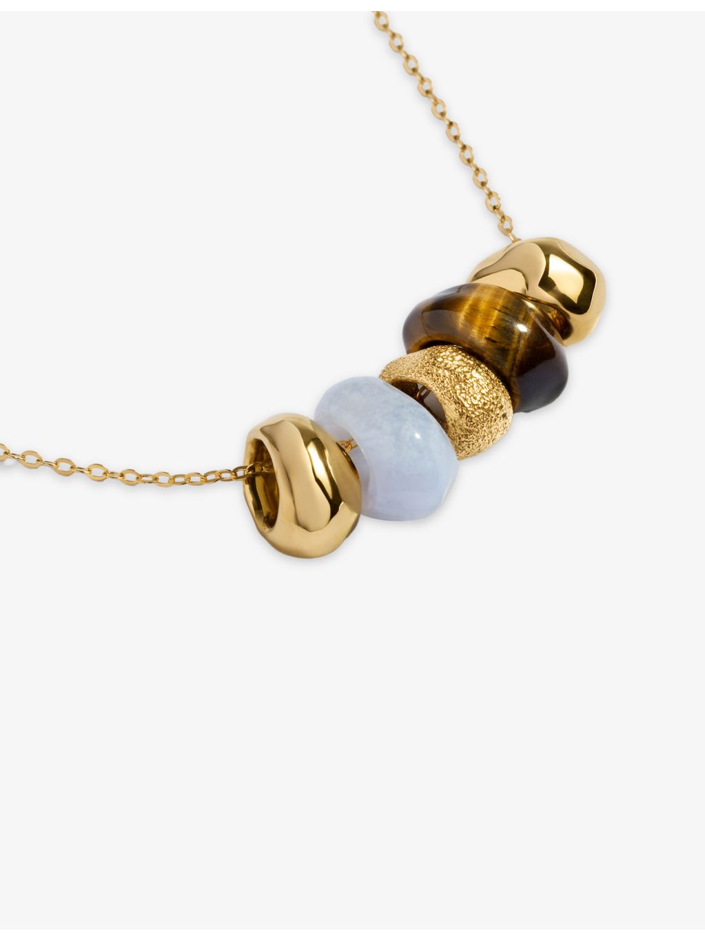 Monica Vinader Antica gold vermeil multi gemstone chain necklace - British product