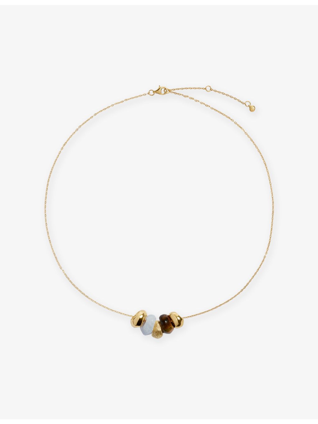 Monica Vinader Antica gold vermeil multi gemstone chain necklace - British product
