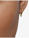 Monica Vinader 9mm peridot huggie earrings in 18ct gold vermeil - British product
