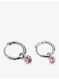 Monica Vinader pink tourmaline huggie earrings in sterling silver - British product