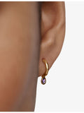 Monica Vinader 18ct yellow-gold vermeil amethyst huggie earrings - British product