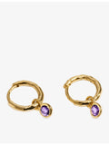 Monica Vinader 18ct yellow-gold vermeil amethyst huggie earrings - British product