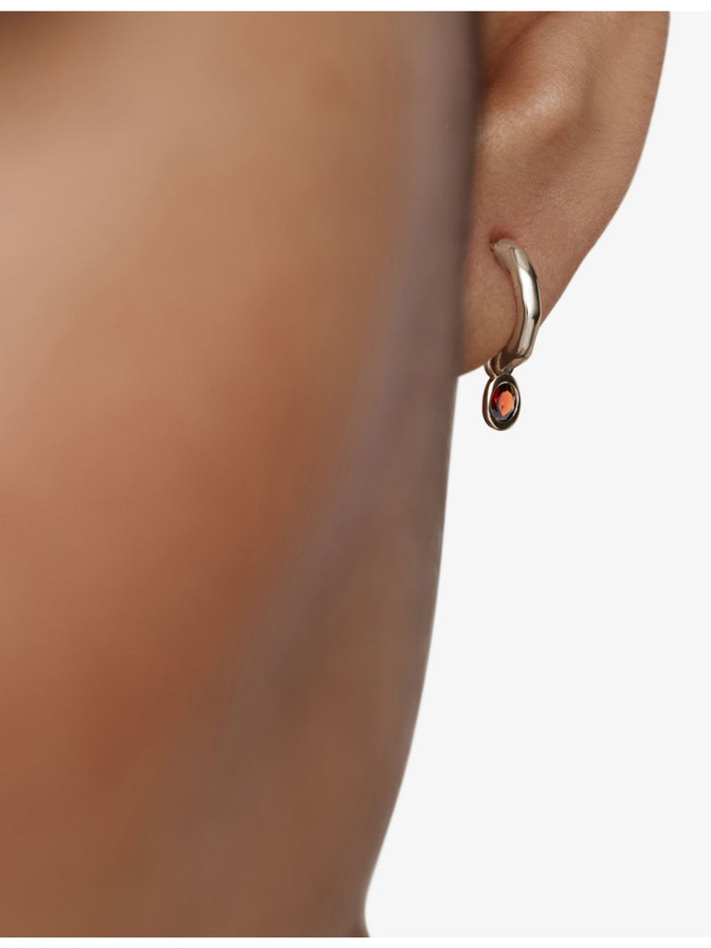 Monica Vinader huggie earrings red garnet 9mm, UK version