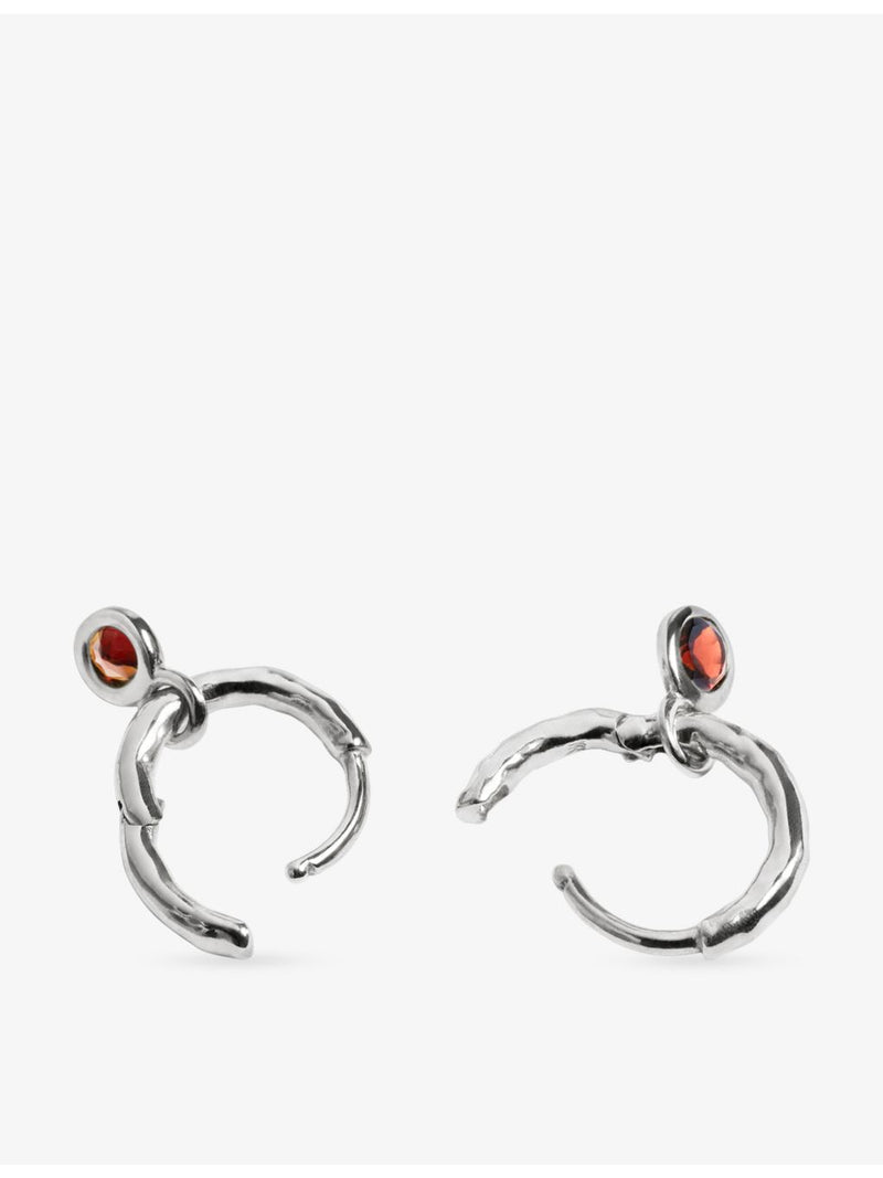 Monica Vinader huggie earrings red garnet 9mm, UK version
