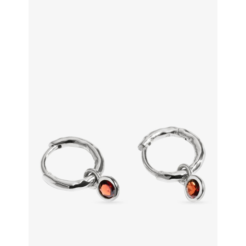Monica Vinader huggie earrings red garnet 9mm, UK version
